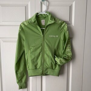 Adidas Women's Lime Green Bomber Jacket